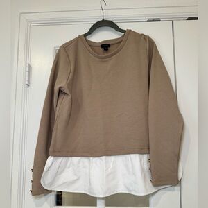 NWT Ann Taylor factory Beige Ribbed Top